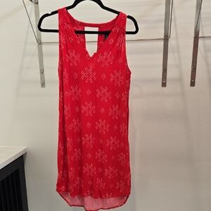 GAP Red Sleeveless Scattered Eyelet Shift Dress